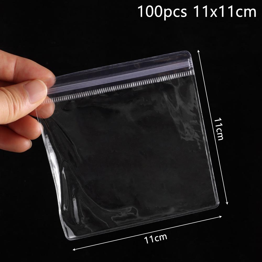 100Pcs PVC Plastic Self Sealing Bag Transparent Jewelry Bag Zip Lock Bags  Necklace Bracelet Ring
