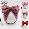 Bows Baby Hat Knot Bonnet Warm Soft Newborn Turban Solid Color Kids Beanie Cap