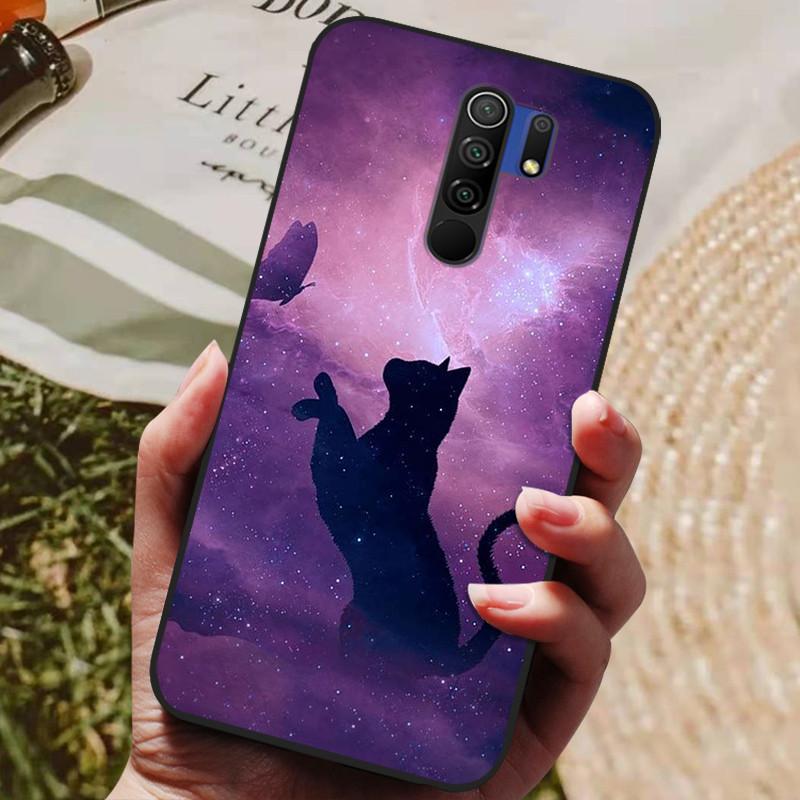 Для чехла Xiaomi Redmi 9 Чехол Кот Цветок волк Силиконовый чехол для Redmi 9 redmi9 Чехол Бампер 6.53" Ударопрочный Чехол для телефона Coque