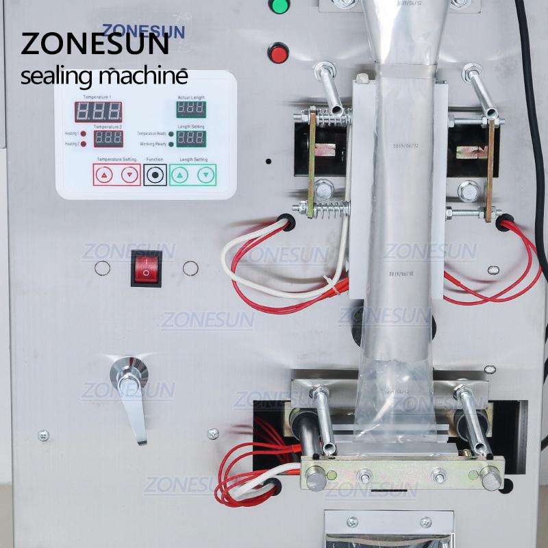 ZONESUN Bean Grain Automatic Weighing Packaging Machine Powder Bag Back Side Seal Filling Machine With Date Printer ZS-GZ5200