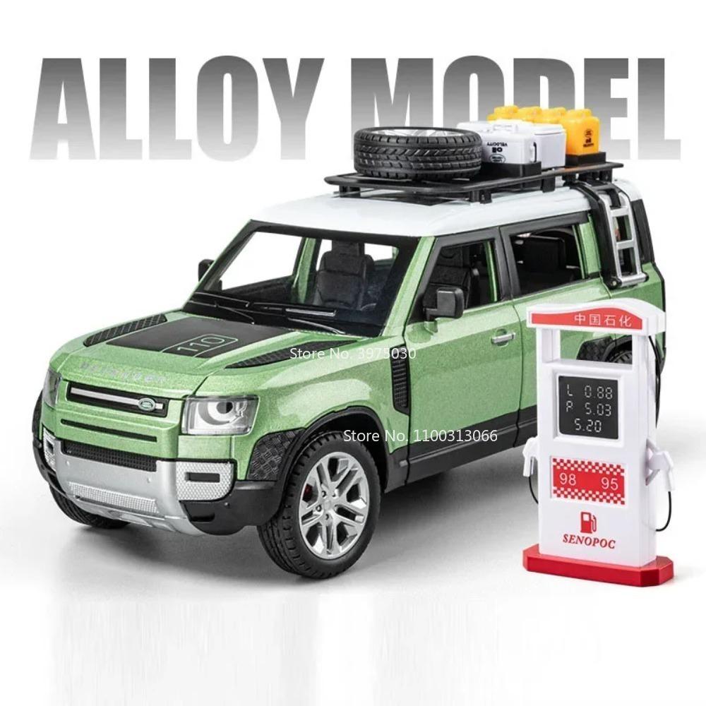 1:24 Alloy Land Rover Defender 110 Models Toys Miniature Cars with Pull Back Light Music Off-road Model for Toddler Kids Gifts
