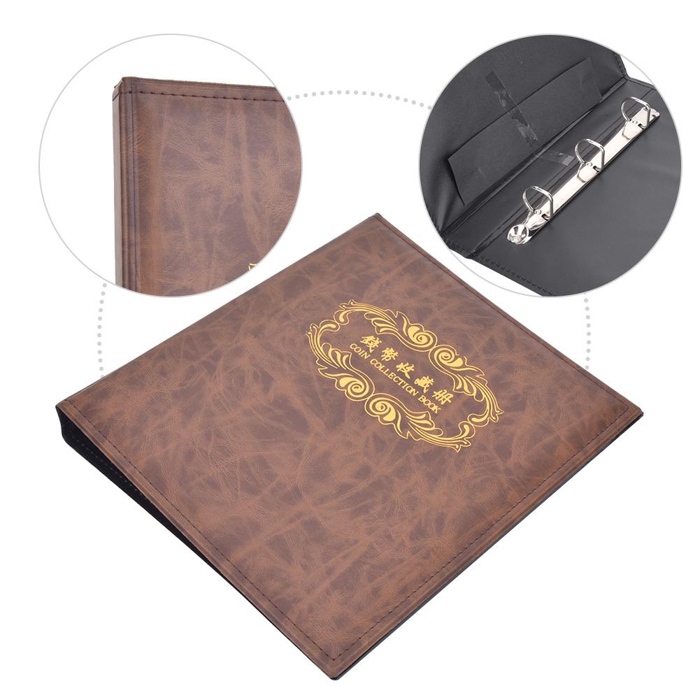 3 Hole Album Paper Money Banknote Collection Book PU Leather Cover Collecting Holder