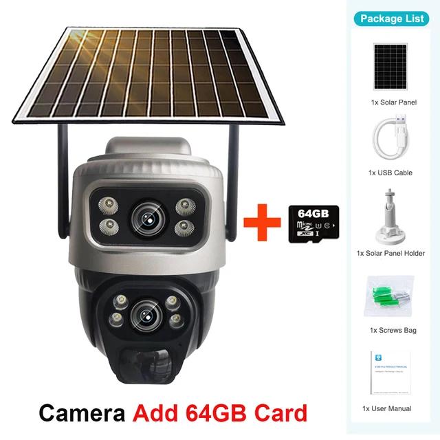 WiFi Solar IP Outdoor Dual Lens PTZ Low Powered Video Camera PIR Motion Detect Security Protection CCTV Surveillance Cam