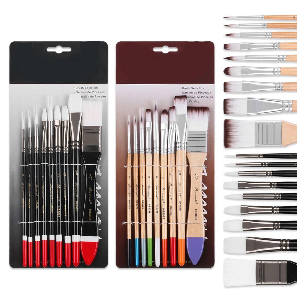 9 шт./набор кистей для рисования акварелью с деревянной ручкой для художников, студентов и мастеров