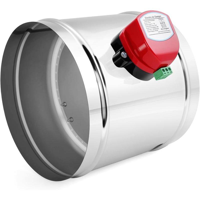 Обратный клапан воздушного потока 8", Регулируемый объемный контроль Моторизованный канальный клапан для систем вентиляции ОВКВ, AC 24V