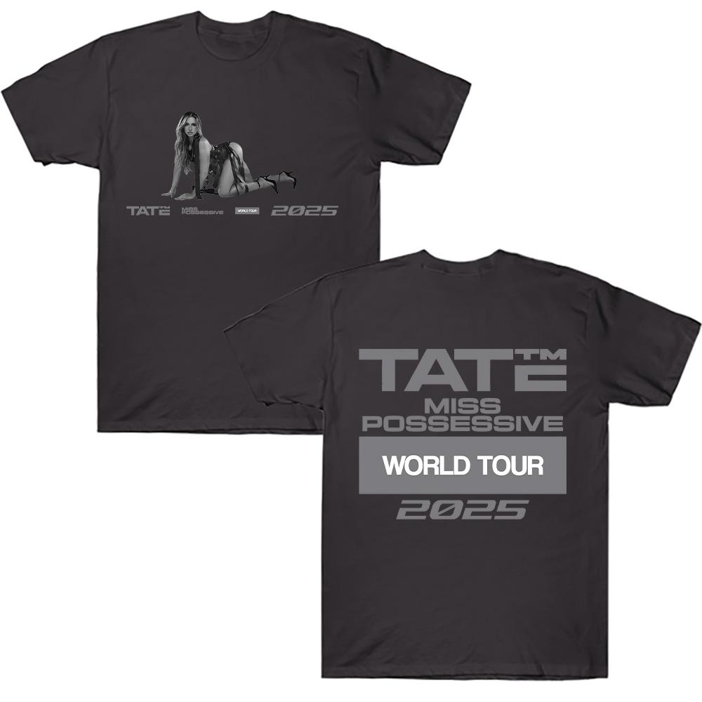 Tate McRae Miss Possessive World Tour Tee Unisex Clothes Cotton Short Sleeve Tshirts Summer T Shirt Y2K Tops Fans Gift