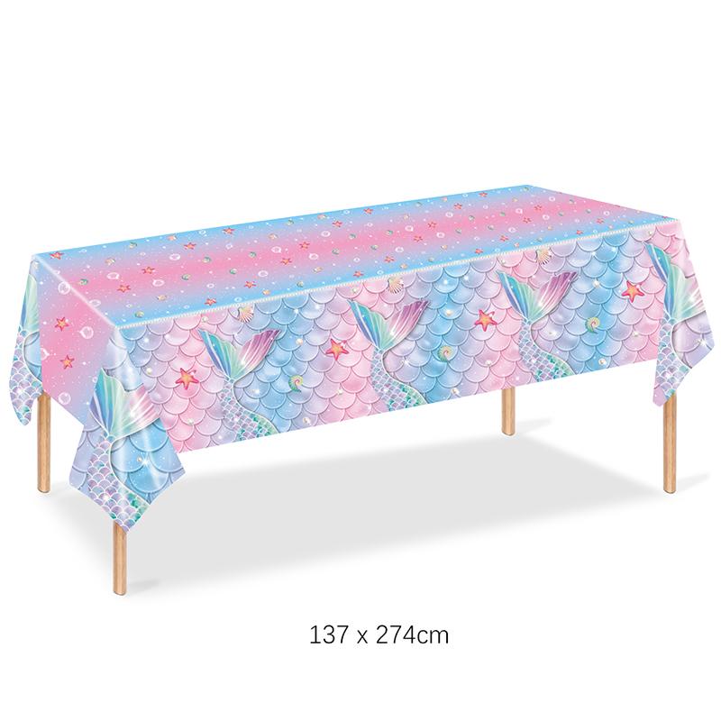 Mermaid Disposable Tableware Gradient Paper Plate Cup Napkin Girls Little Mermaid Birthday Party Decoration Supplies Baby Shower