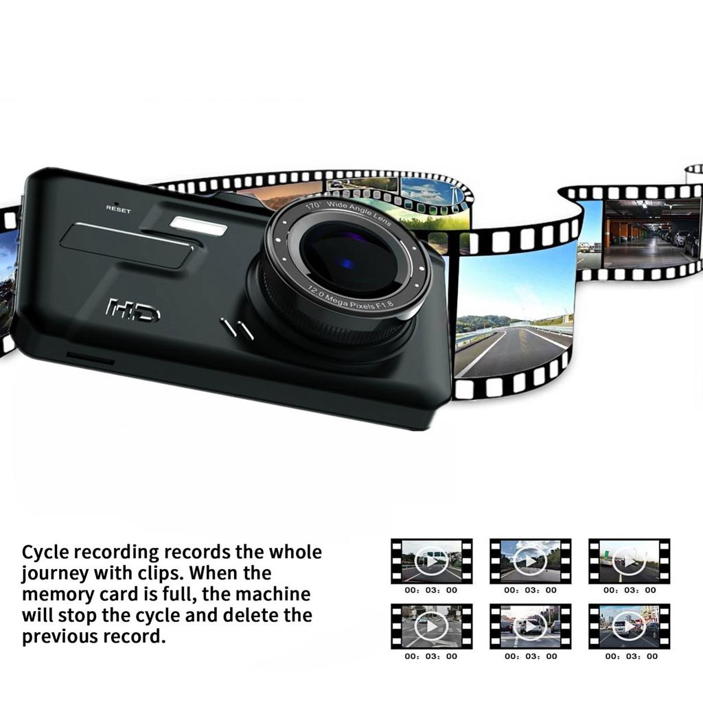 4 Inch Touch Screen Car DVR Dash Camera 1080P Front Camera Wide Angle Auto Recording Driving Recorder With Parking Monitoring Dashcam