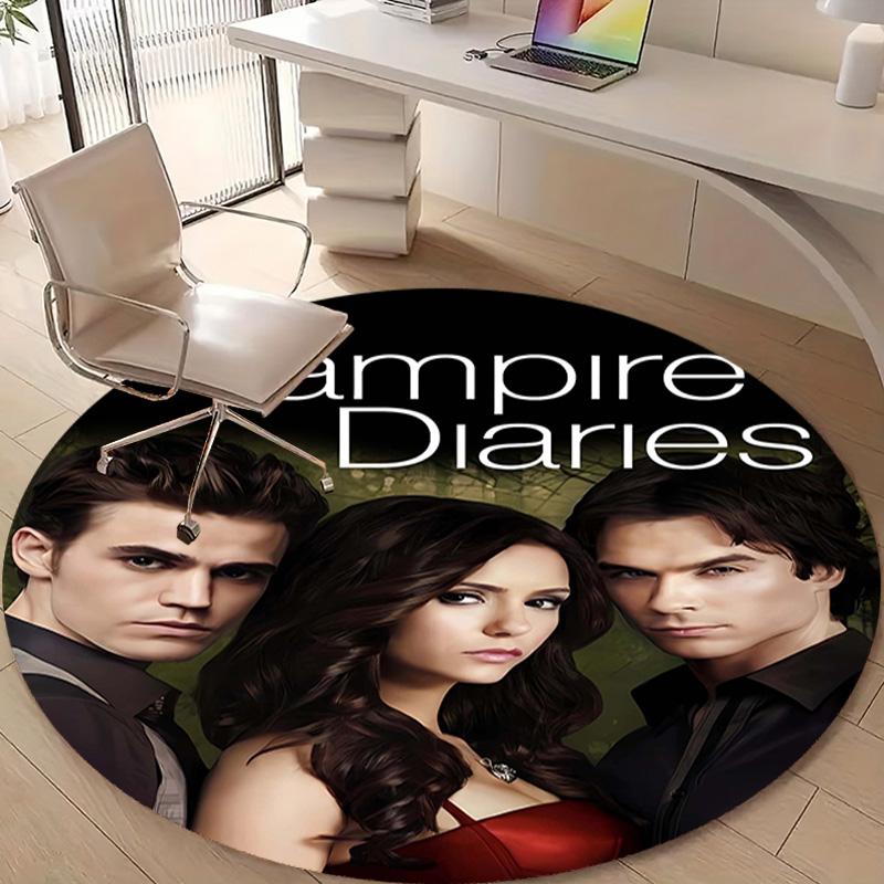 1pc The Vampire Diaries2 Design Printed Area Round Carpet for Bedroom Living Room Home Decor Rugs Mat Non Slip Mat Rug for Bedside