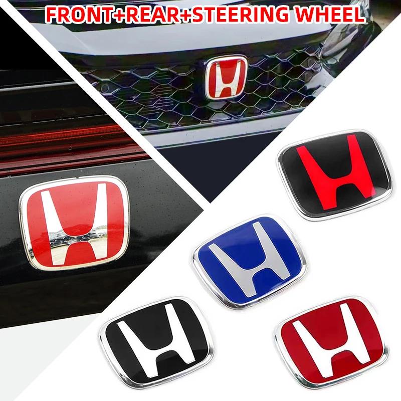 1pcs 3D H Custom Badge Decal for Honda Civic VEZEL CRV City Accord Fit Odyssey Car Hood Front Grill Rear Trunk H Logo Sticker aiq256