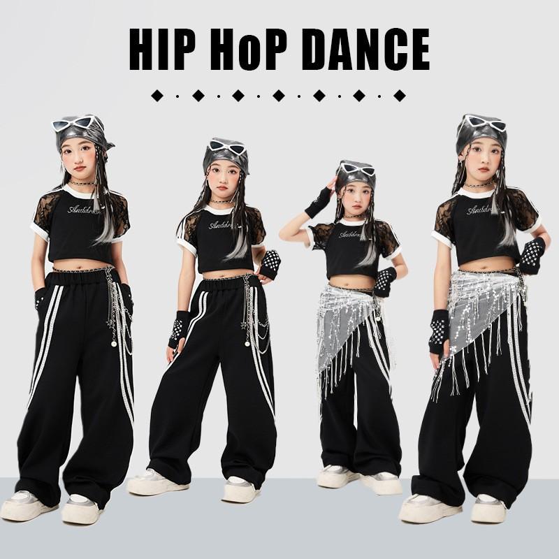 Girls Hip Hop Jazz Dance Costume Kids Performance Outfit Streetwear Stage Show