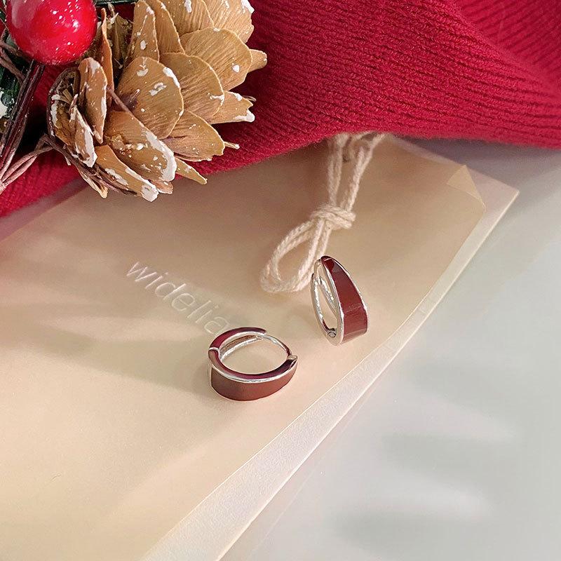 Water Drop-shaped Red and White Glue Ear Buckle New Year Spring and Summer Earrings for Women To Give Their Girlfriends Gifts