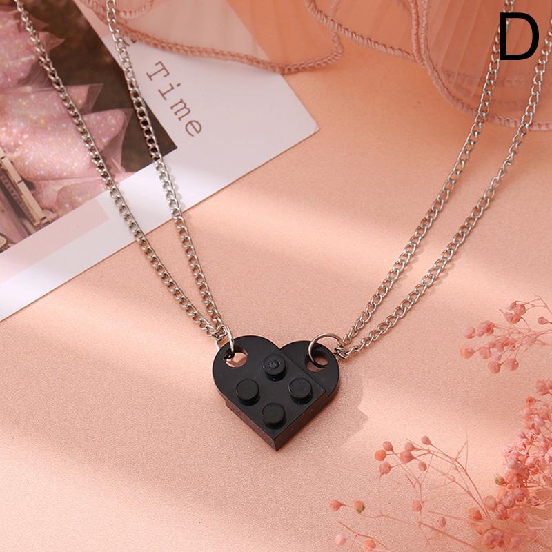 2 шт. модные однотонные парные ожерелья в форме сердца строительные блоки разделяемые для женщин мужчин