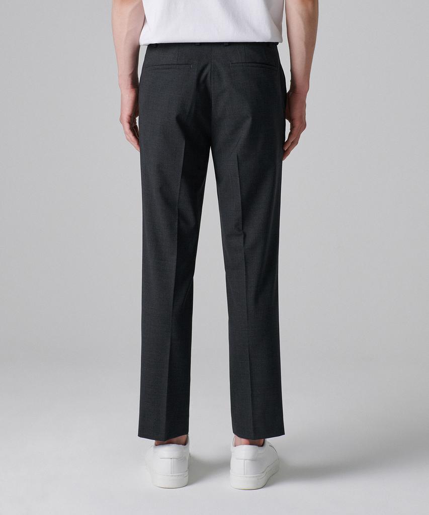 MUSINSA STANDARD Summer Wool Relaxed Tapered Hidden Banding Crop Slacks [Charcoal Gray]