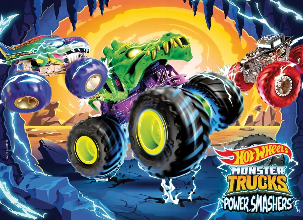 Monster trucks puzzle 24 elementy hot wheels 35 cm * 25 cm 3+