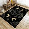 Snake Rugs for Living Room Non Slip Gothic Rug for Bedroom Carpet Black Cool Printed Moon Rug Home Kitchen Decor Floor Mat