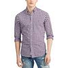 Polo Ss24 Plaid Pony Logo Embroidered Long Sleeve Oxford Shirt Men Shirts Purple 710816534-002