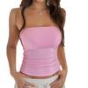 European and American Sexy Solid Backless Tube Top Top Women's Vest Outer Wear Wrap-around Summer Tube Top