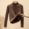 Turtleneck Sweater Women Lined Warm Sweater Knitted Pullover Autumn Winter Streetwear Jersey Knitwear Jumper