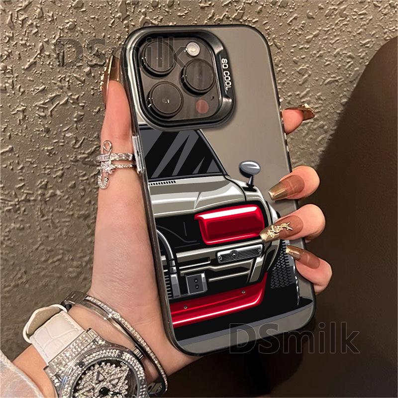 Мягкий чехол для iPhone с мультяшным автомобилем для 11/12/13/14/15/16 Pro и 11/12/13/14/15/16 Plus с лазерным дизайном