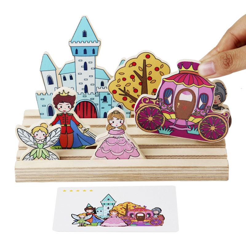 Деревянная игра Монтессори для детей, игра на логическое мышление, одинаковые по форме игрушки, 3D головоломка, космическое воображение, обучающая доска, развивающие игрушки