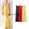Summer New Product Women's Clothes Sexy Style Heart-Shaped Collar Sleeveless Silk Satin Texture Long Braces Dress 3259331