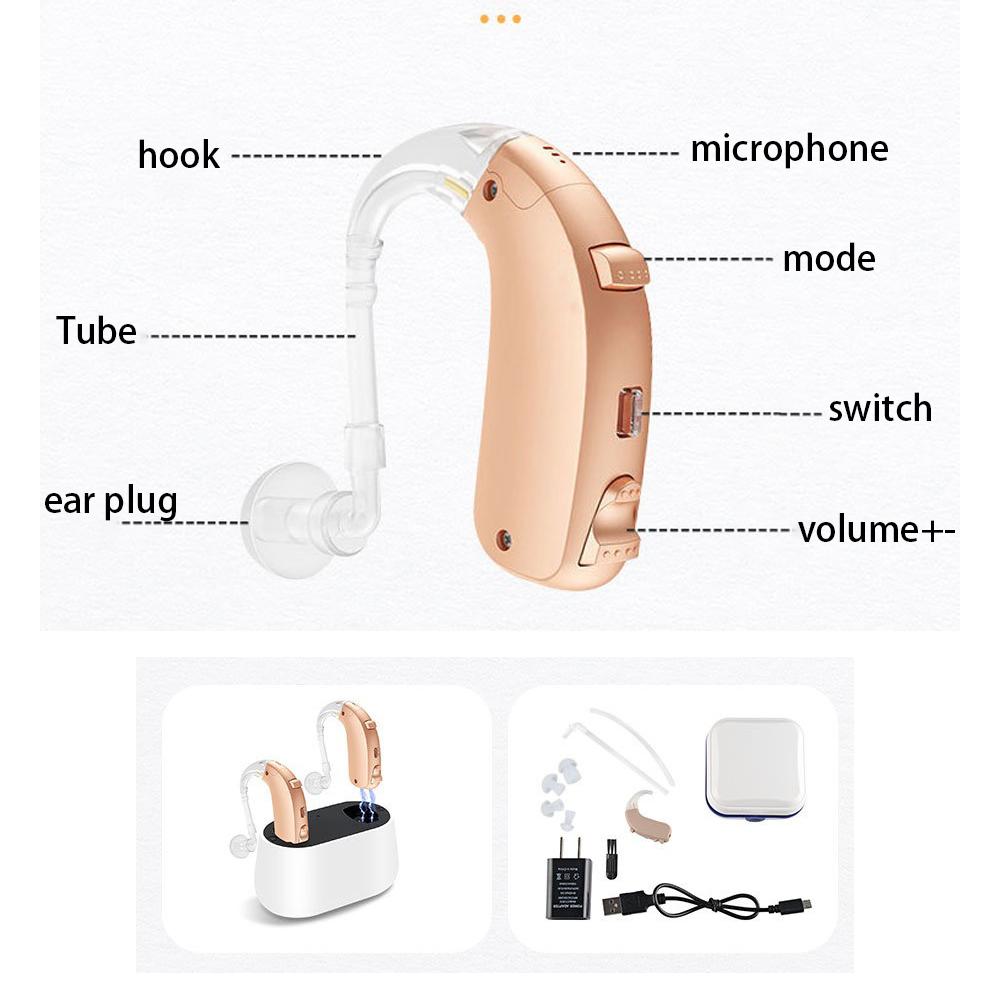 G-26D Цифровой слуховой аппарат высокой мощности 8 каналов 110 дБ Регулируемый звук BTE слуховые аппараты для глухоты Усилитель звука