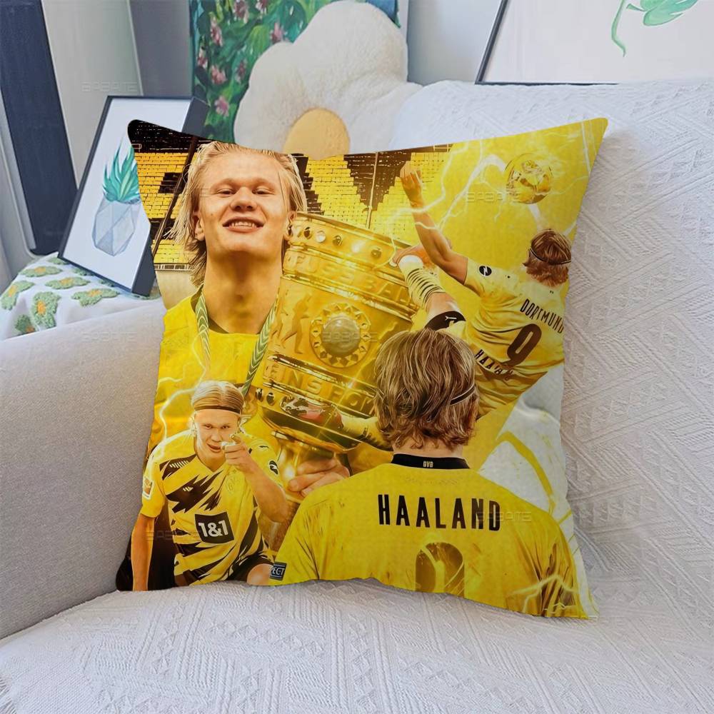 E-Erling B-Braut FootballStar H-Haaland Pillow Anime Pillow Sofa Bed Head Pillow Cover Cushion Cover 45x45 cm Fashion