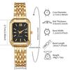 Xiaomi 2PCS Fashion Women Quartz Watches Bracelet Set Ladies Rectangle Roma Dial Wristwatch Reloj Mujer Girls Clock Gift (Without Box)