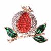 Jewelry Lovely Red Pomegranate Brooch Fashion Rhinestone Brooch for Women Wedding Dress Accessories