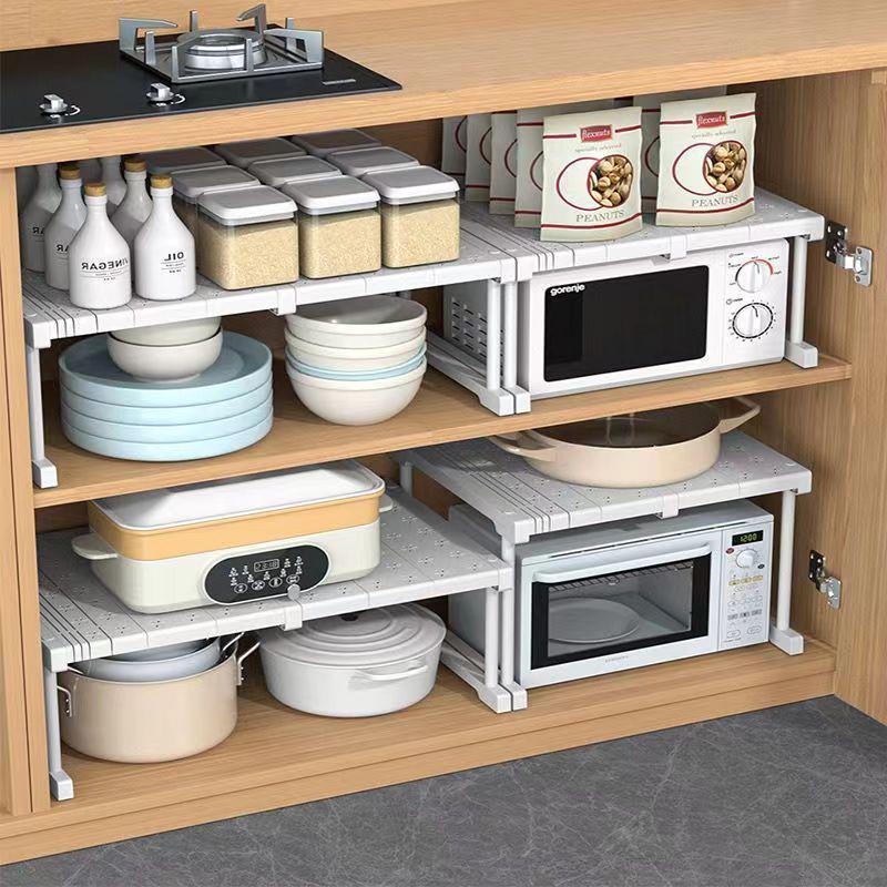 Многоярусный шкаф для хранения в гардеробе и на кухне без сверления с полками, закрывающими всю площадь