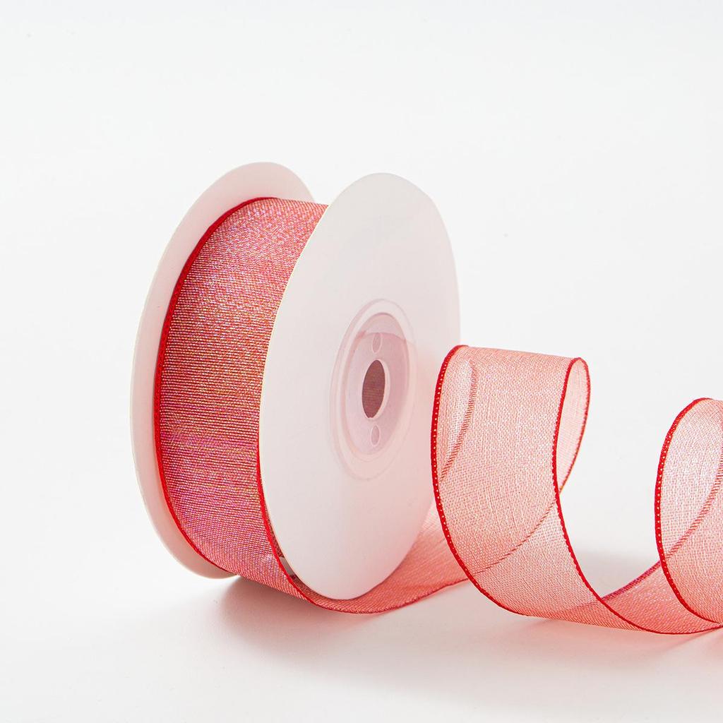 4.0cm Reflective Colorful Yarn Bow Ribbon with Fishtail and Yarn Flower for Kindergarten Crafts