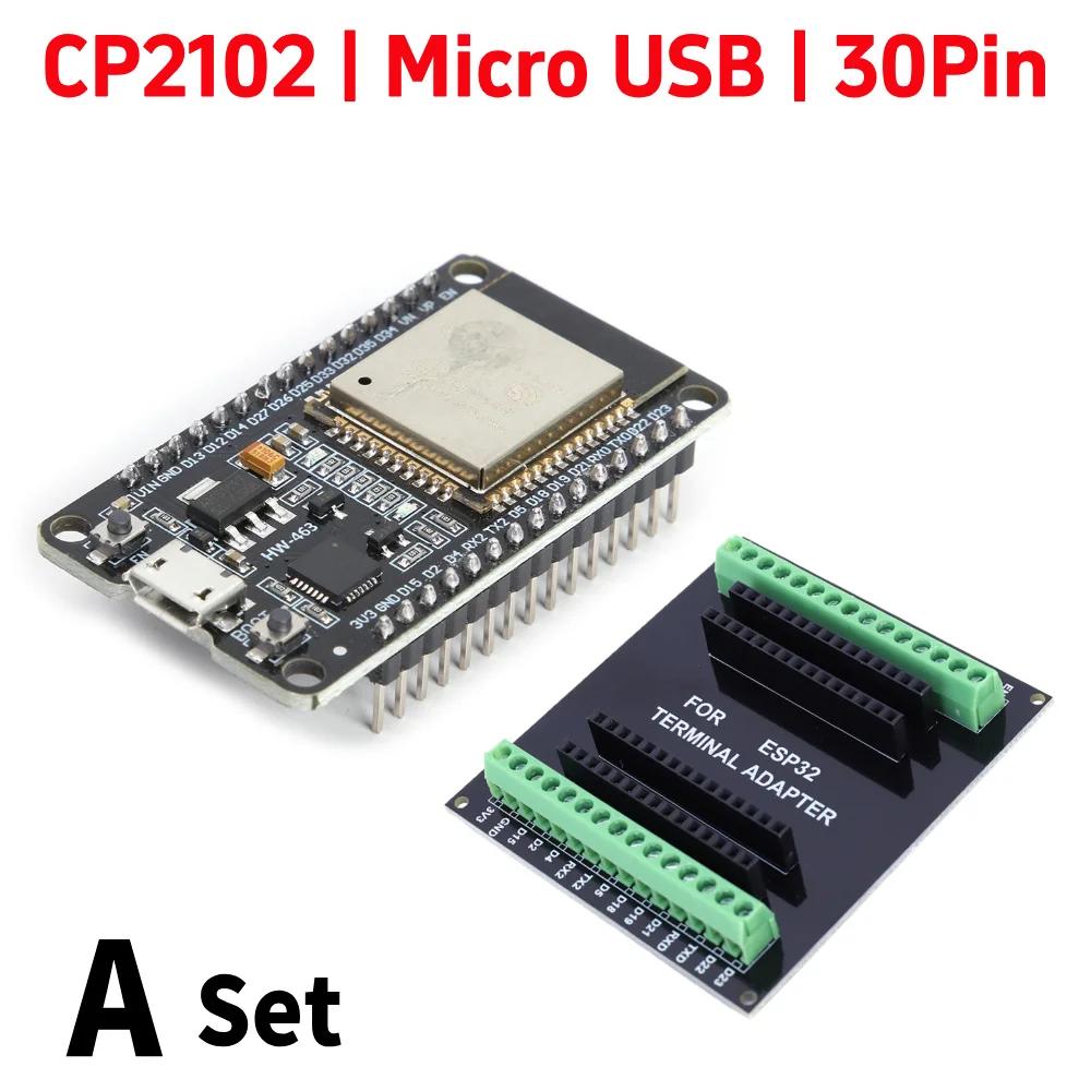Плата расширения GPIO 1 в 2 ESP32 CP2102 NodeMCU-32S Lua 30-контактный модуль GPIO WiFi Bluetooth-совместимый модуль с низким энергопотреблением