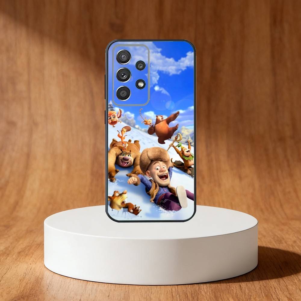 Мультяшный чехол для телефона Boonie Bears для Samsung S25, S24, S21, S22, S23, S30, Ultra, S20, Plus, Fe, Note, 10, 9, 5G Черный чехол