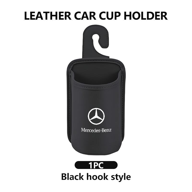 AABIA1 Leather Car Water Cup Holder Interior Drink Rack Organizer Accessories For Benz CITAN VITO SPRINTER CLS SLK Sport ML C200 C260