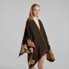 New Fashion Thickened Large Shawl Women's Retro Big Flower Double-sided Imitation Cashmere Multi-functional Cape