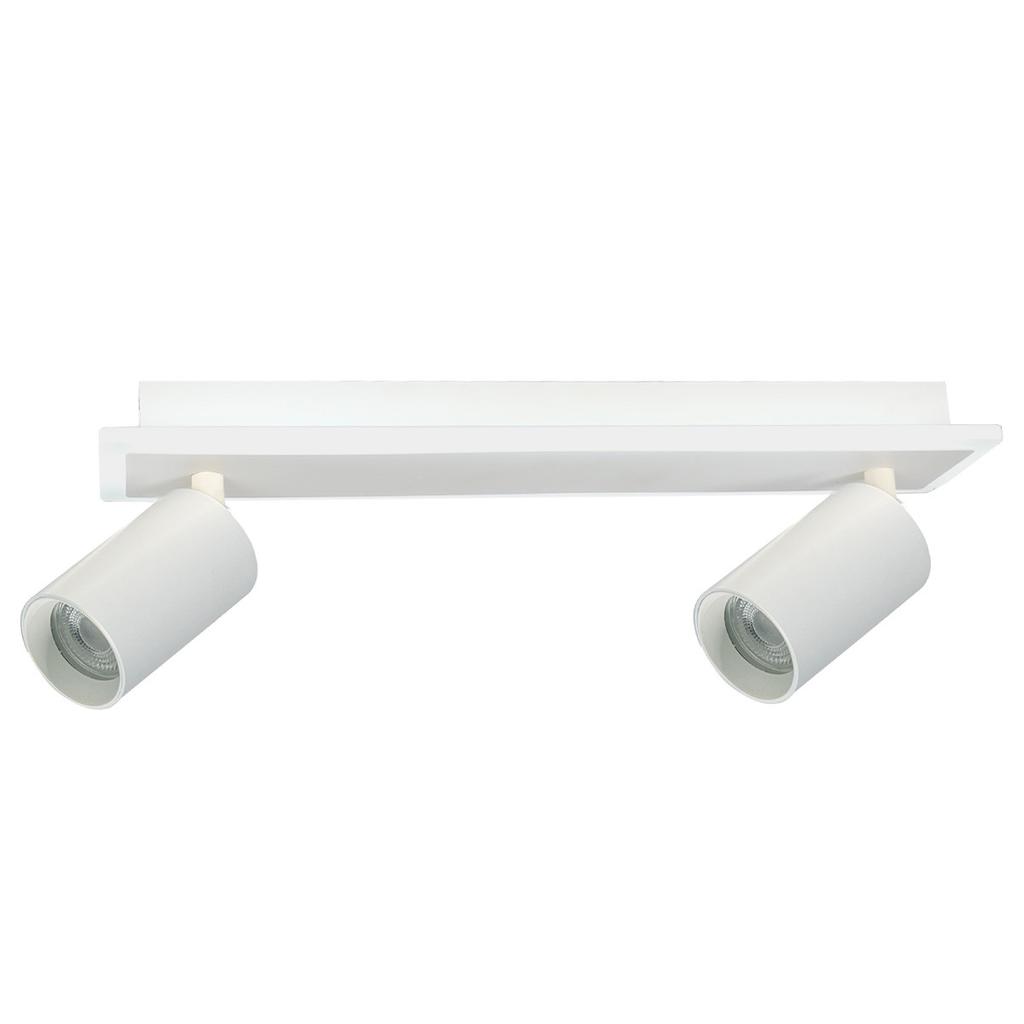 Lampa Ścienno-Sufitowa Nowoczesna Biała Listwa 40 Cm Ruchome Reflektorki 2Xgu10 + Led 8W Zmienna Barwa Parma Light Prestige