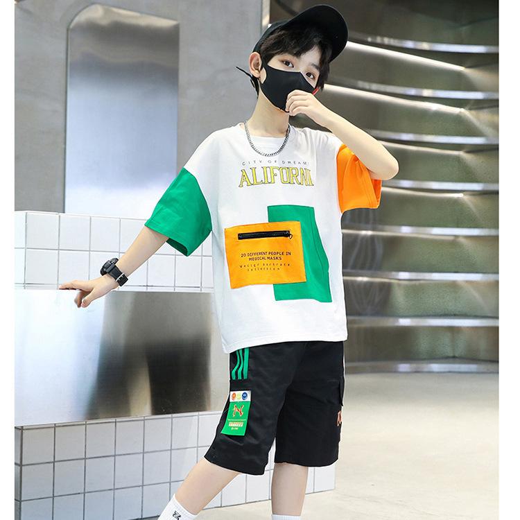 Детская одежда, летние костюмы для мальчиков, летние спортивные костюмы для мальчиков, тонкие летние модели, для больших детей