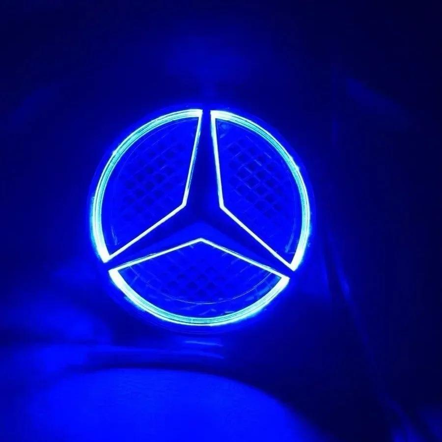 C200 E200 Новый 2025 Для автомобиля Mercedes Benz Передняя решетка Звезда Эмблема Светодиодная Подсветка Логотип Белый Синий Красный Свет для Mercedes Benz W