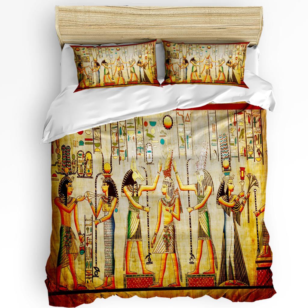 3Pcs Bedding Collection Cleopatra Egyptian Queen Culture Home Textile Duvet Cover Pillow Case Boy Kid Teen Girl Bedding Covers Collection