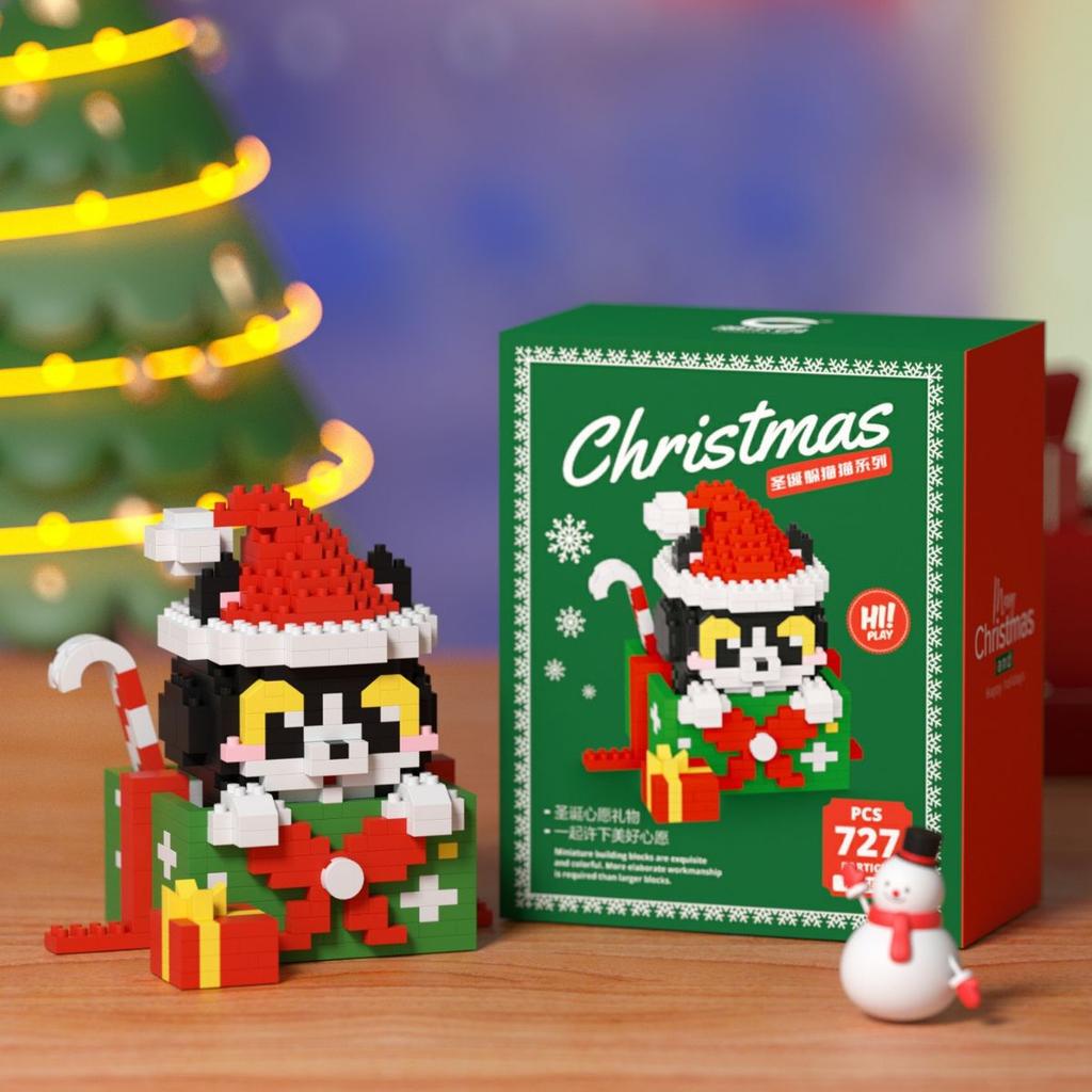 Рождественская елка Мини Строительные блоки Игрушки для детей Мальчик 9-12 лет Взрослый Пингвин Diy 3D Конструктор Микрокирпичи Девочки Подарки