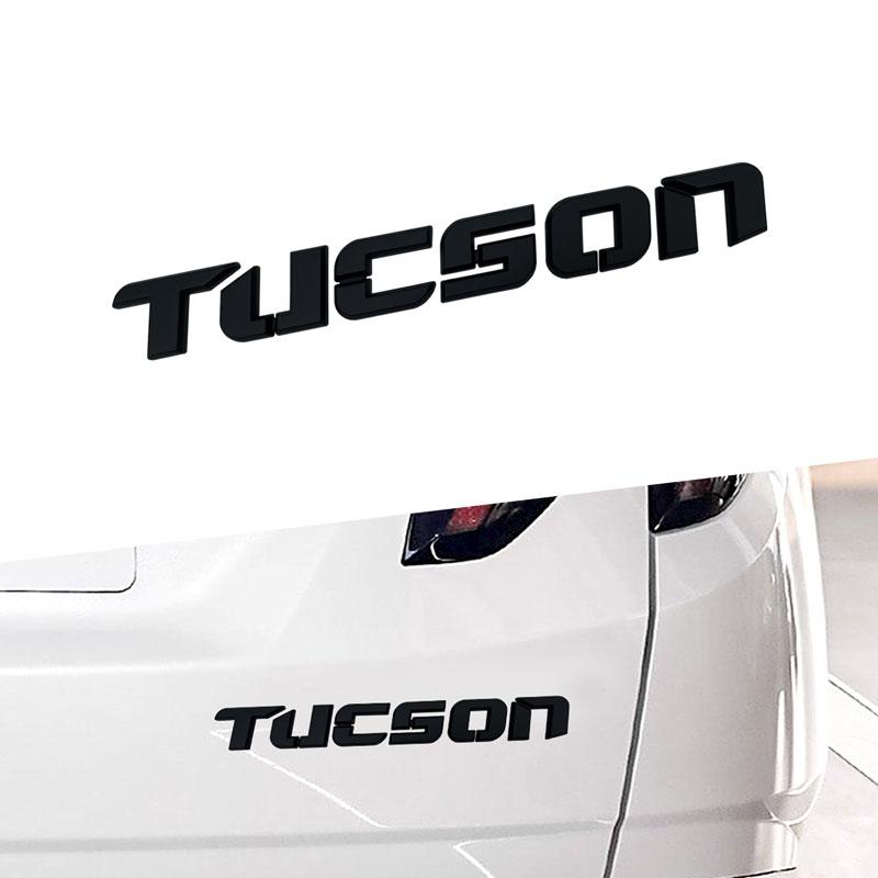 3d ABS Chrome Black Logo Tucson Emblem Letters Nameplate Decal Car Bag Badge For Tucson Sticker Accessories