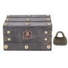 Vintage Wooden Storage Box 145x120x85mm Multifunctional Decorative Treasure Chest Box with 3 Bit