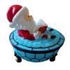 Christmas Santa Bubble Bath Lamp Reading Book Santa Claus LED Night Light Home Office Holiday Party Desktop Decoration Book Lover Gift