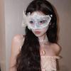 White Feather Masquerade Princess Eye Mask for Women - Half Face Party Accessory