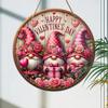 1pc Valentine's Day Gnome Wooden Sign, 7.87" X 7.87" - Rustic Wall Art Decor, Welcome & Wreath Sign, Gift for Friends, Versatile Indoor & Outdoor Dec