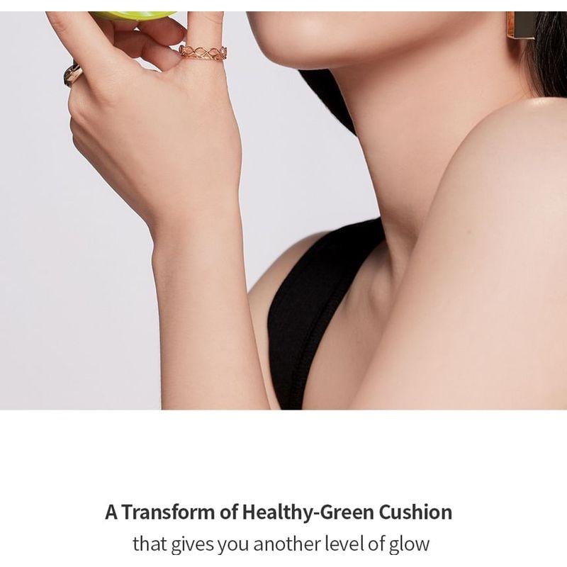 UNLEASHIA Bundle: Сатиновый кушон Healthy-Green Re-Feel Сменный блок + Футляр - 5 Цветов