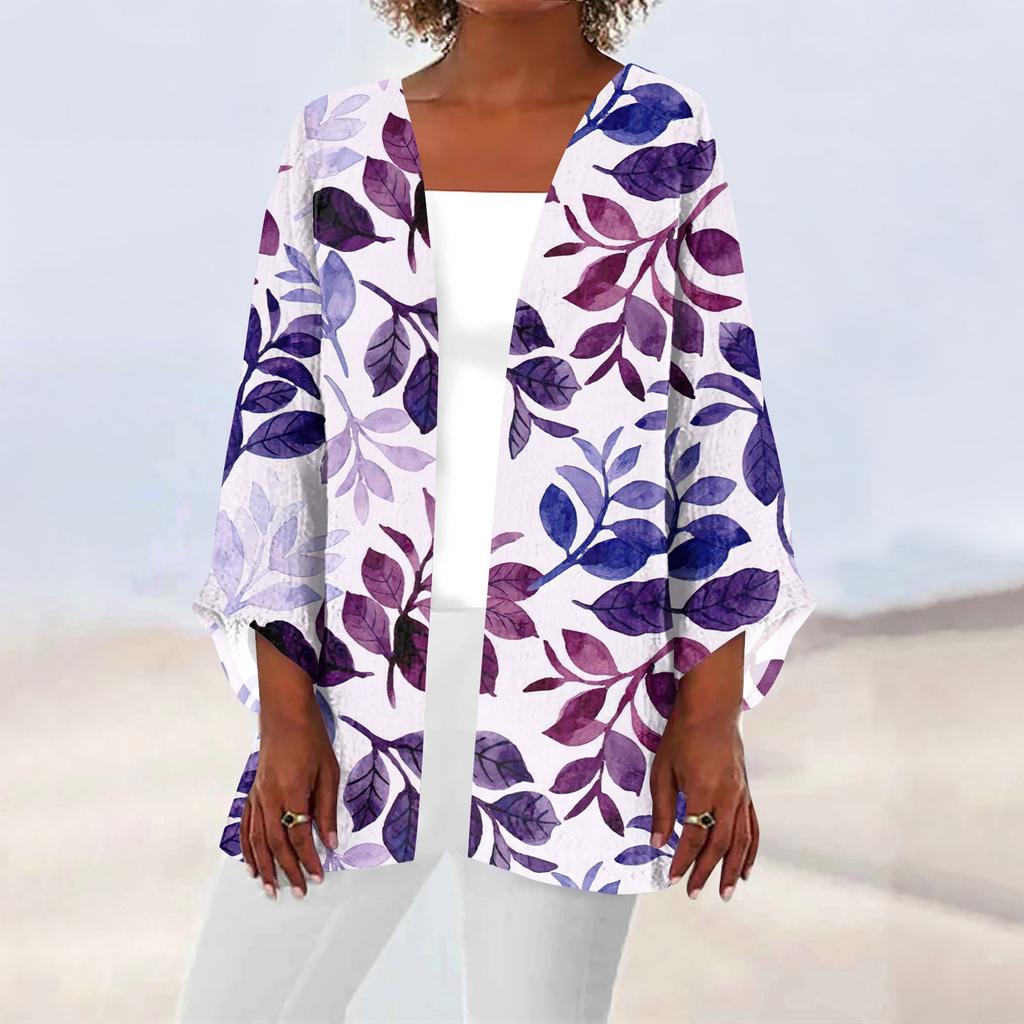 Женская повседневная модная легкая куртка средней длины с принтом, кардиган