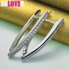 925 Sterling Silver AAA Zircon Charm V Earring Jewelry