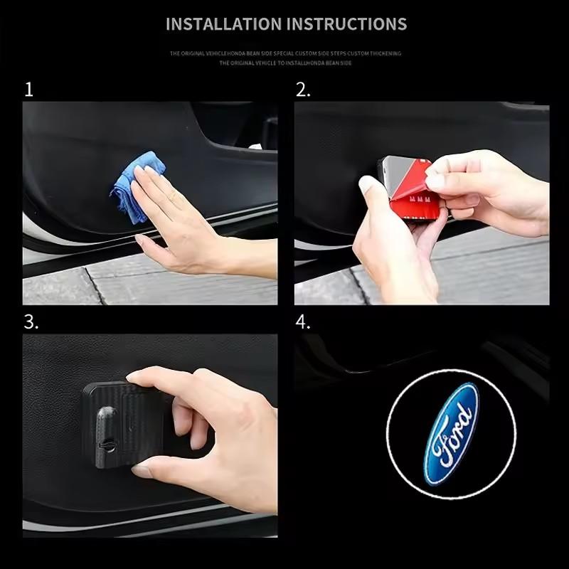 VCLG2 Led HD Car Door Logo Welcome Light Projector Lamps For Ford Taurus Mondeo Focus Shelby Fiesta Mustang Ecosport Escape MK7 STline